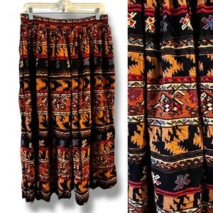 Vintage River Ridge Trading Co Maxi Skirt Southwestern Aztec Navaho Boho Large